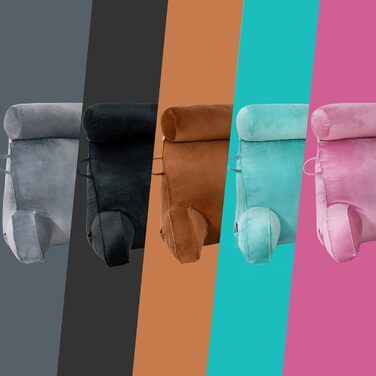 Подушка для читання MINGPINHUIUS XL для ліжка та дивана з знімною подушкою для шиї, ідеальна для дорослих, з піною з пам'яті для комфортного читання, роботи, ігор, перегляду телевізора та відпочинку (Рожевий)