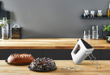 Міксер ручний Krups 3 Mix 4000, 450 Вт, білий/сірий - з насадками для збивання та тіста