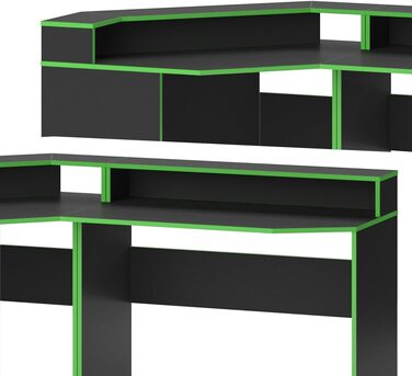 Ігровий стіл Vicco Kron, зелений/чорний, 190 x 90 см Кутова форма Зелений набір 3