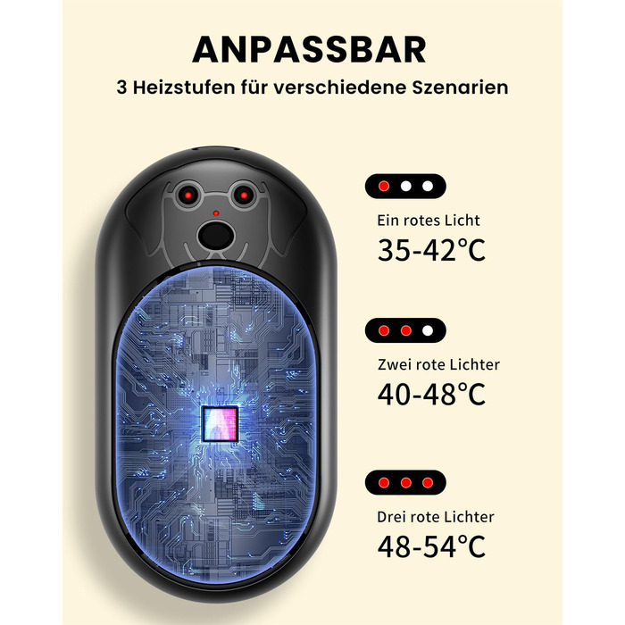 Електричний грієчка Miaton 6000mAh: перезаряджуваний кишеньковий обігрівач для рук, кемпінгу, подарунок