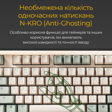 Механічна клавіатура Ducky One 3 Cherry MX Brown Matcha Cream UA