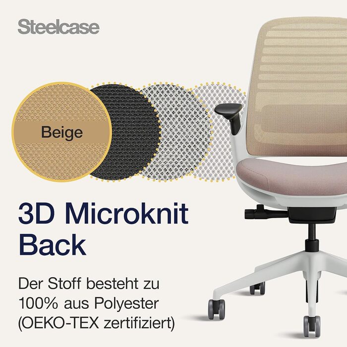 Офісний стілець Steelcase Series 1 з підтримкою спини LiveBack та 4D-підлокітниками, 66 x 64 x 92 см