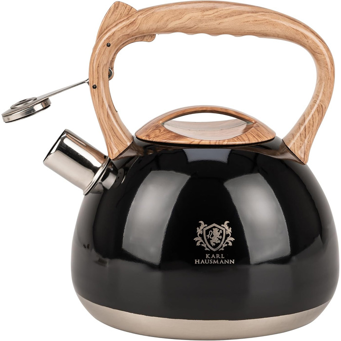 Чайник Karl Hausmann Induktion 3L з автоматичним свистком - нержавіюча сталь, підходить для всіх плит