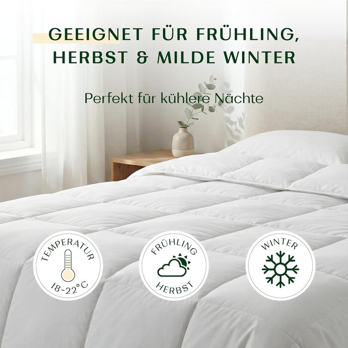 Ковдра всесезонна 135x200 – тепла ковдра з мікрофібри 300 GSM – ковдра для сну з сертифікацією Oeko-TEX – гіпоалергенна ковдра, виготовлена в ЄС – пральна – ковдра 135x200