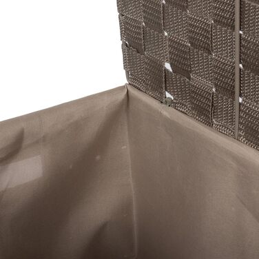 Кошик для білизни RAN6891 Stan з кришкою, ручками, плетіння, металевий каркас, знімний вкладиш з льону, 30 x 30 x 50 см, Бежевий, Коричневий