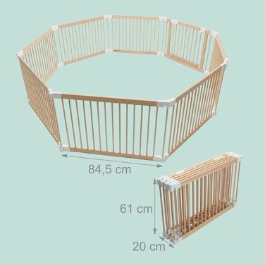 Дитячий манеж Relaxdays з соснового дерева