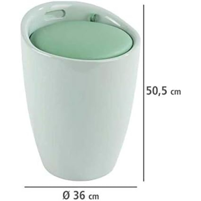 WENKO табурет для ванної кімнати Candy з місцем для зберігання та кошиком для білизни, ABS-пластик, 20 л, Ø 36 x 50,5 см