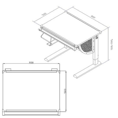 Дитячий стіл BELIA регульований по висоті та куту нахилу, білий / сріблястий, hjh OFFICE