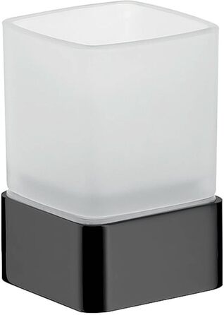 Тримач для зубних щіток Emco LOFT з кришталевим склом, настільний, чорний, з алюмінію, хром, преміум-якість