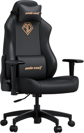 Дитячий ігровий крісло Anda Seat Phantom Kids - чорний, 5-10 років, з підголовником та поперековою підтримкою