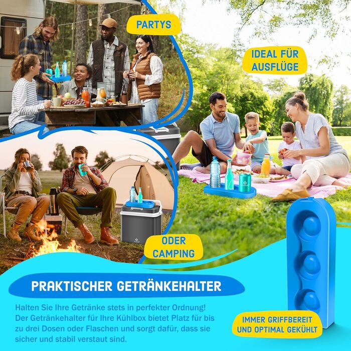 Автомобільний термобокс KESSER 24л: Електричний холодильник/грілка 12/230V для авто, човна, кемпінгу. Режими ECO та MAX, колір антрацит