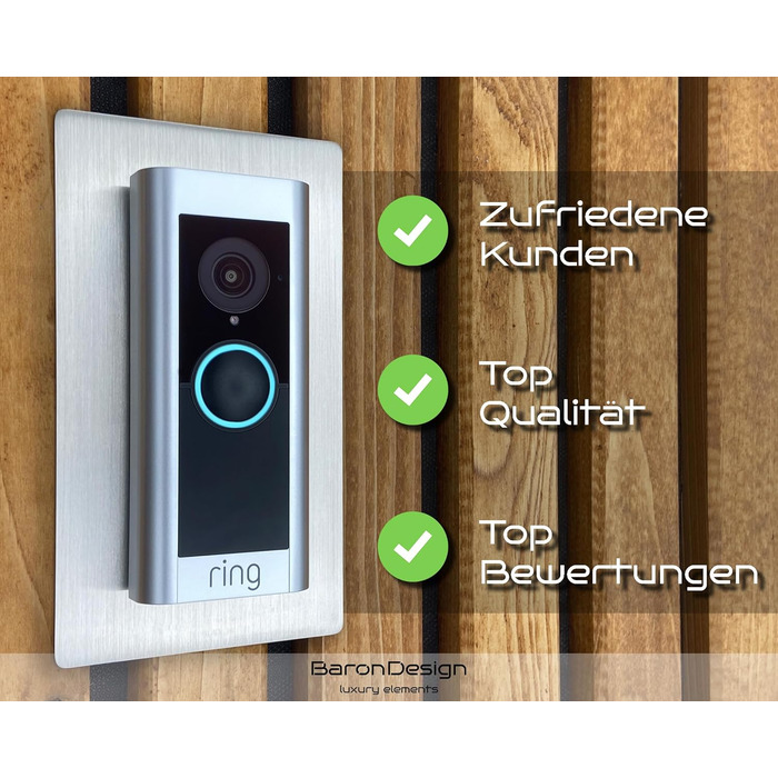 Накладки для Ring Video Doorbell Pro: нержавіюча сталь, аксесуари, кріплення, щиток, панель для кріплення на стіну, полірована сталь