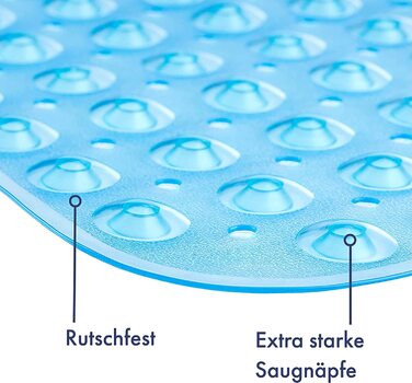 Нековзний килимок для ванної з присосками 100x40 см/40x16 дюймів наддовгі килимки для ванної Можна прати в пральній машині, без латексу Килимок для душу ідеально підходить для літніх людей і дітей (синій)