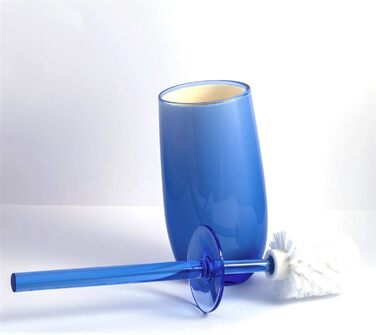Тримач для щітки для унітазу Tatkraft Repose з ударостійкого акрилу, преміальний сучасний дизайн, гігієнічна щітка для унітазу та тримач, синій 9,5x8,9x35,3 см, синій, тримач для щітки для унітазу