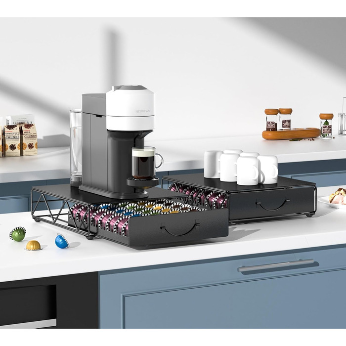 Тримач для капсул Vertuo та Nespresso: органайзер на 90 капсул, металевий, для Vertuo 40