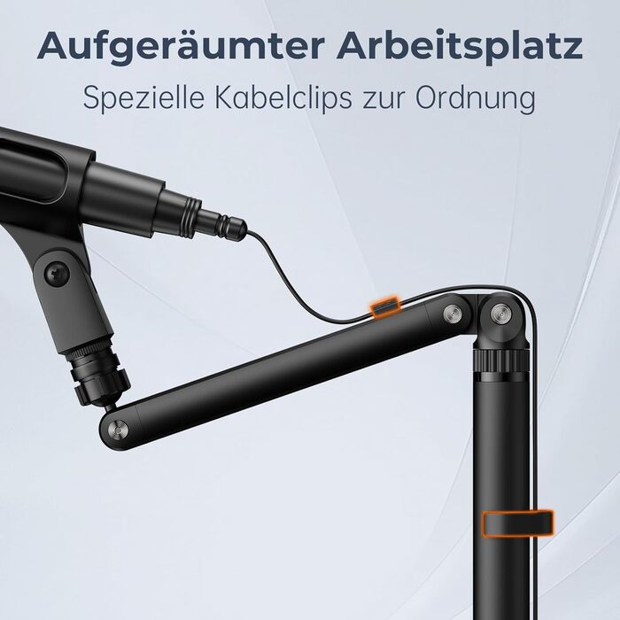 Тримач для мікрофона на стіл, регульований кронштейн 1/4-3/8-5/8 дюйми для Blue Yeti, Fifine, HyperX, мікрофонів/веб-камер/DSLR камер для студії, подкастів, стрімінгу (7-50 см)