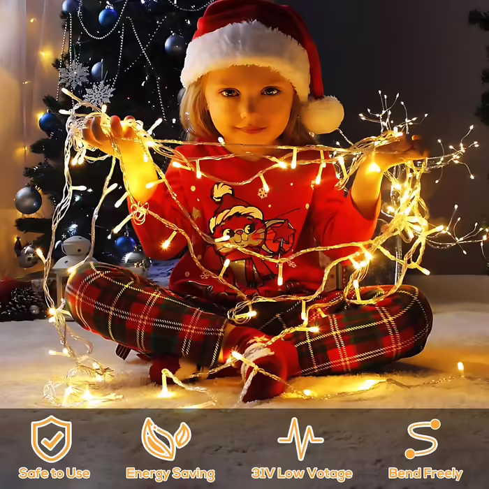 Гірлянда Elegear 20 м 800 LED, тепле біле світло, вулична, льодові бурульки, захист IP44, з таймером, 8 режимів, для вікон, даху, балкона, саду, новорічна ілюмінація