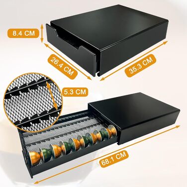 Організатор для капсул кави Nespresso Vertuo та Dolce Gusto, вміщує до 40 капсул