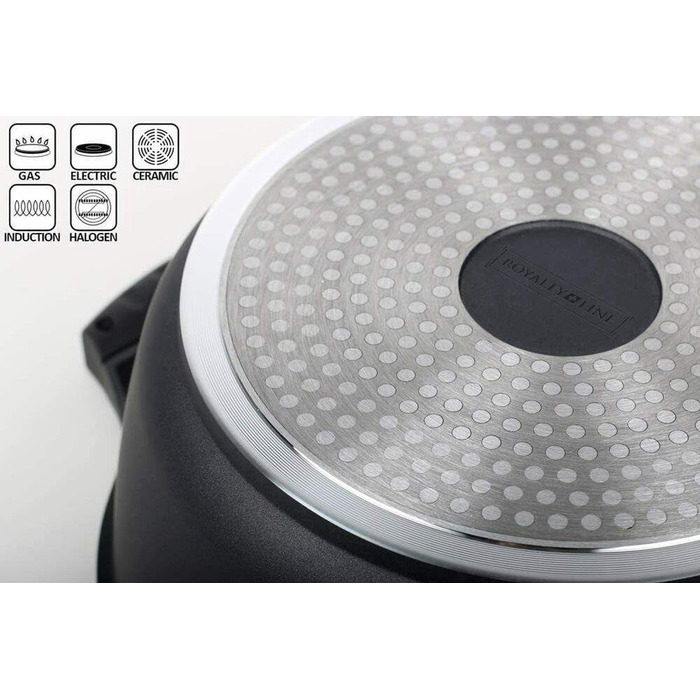 Набір посуду Royalty Line Lavica RL-ES1014M 14 предметів Rosso Borgogna - каструлі, сковороди та кришки для дому та професійної кухні