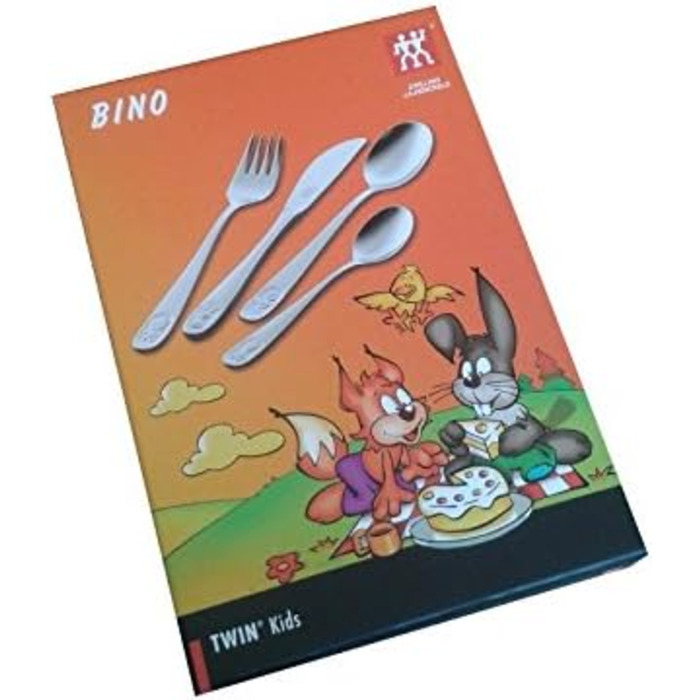 Набір дитячого посуду Zwilling Bino з гравіюванням (ім'я) 4 предмети. Включає гравіювання імені на передній стороні. Подарунок на хрещення, день народження для дівчаток та хлопчиків