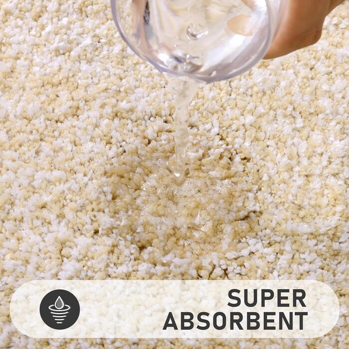 М'який килимок для ванної кімнати Pauwer Set 3 шт., мікрофібра, вбираючий, з антиковзаючим покриттям, комплект килимків для ванної, туалетного килимка та килимка перед ванною (Бежевий, 50x80+50x60 см)