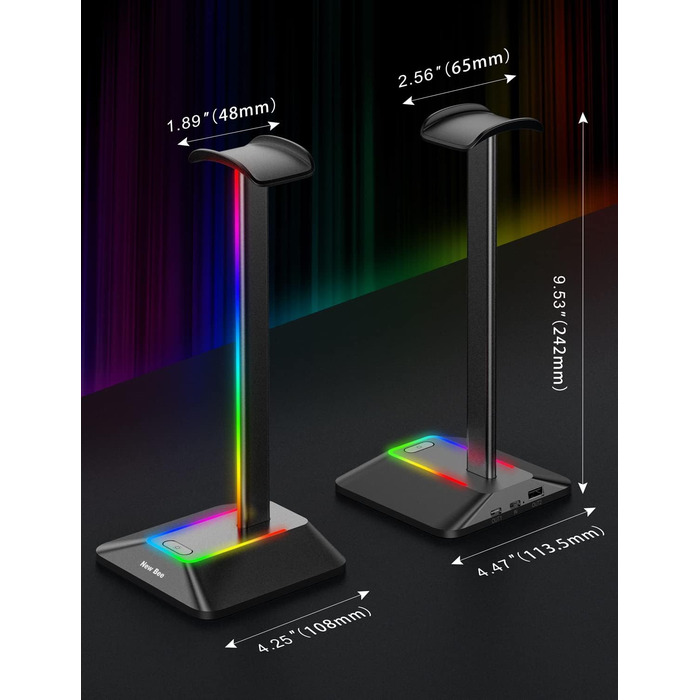 Нова підставка для гарнітури bee RGB із зарядним пристроєм USB-C і передачею даних, універсальна для всіх навушників