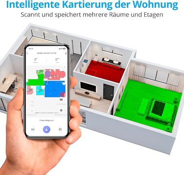 Робот-пилосос MEDION X10 SW з лазерною навігацією та функцією миття підлоги (2700Pa, 2-в-1, точна картографія, зони заборони, кілька поверхів)