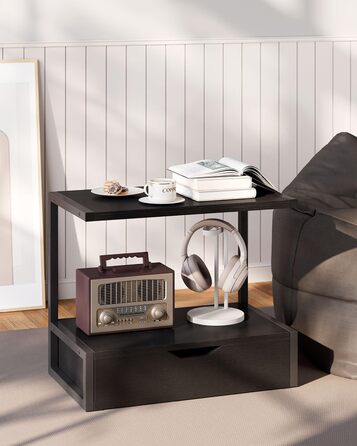 Підставка для принтера IBUYKE 2-ярусна, стіл з полицею, органайзер для офісу, чорний (TLJ015W)