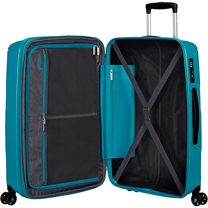 Валіза та візки American Tourister Sunside, M (67,5 см - 72,5/83,5 л) бірюзовий (повністю бірюзовий)