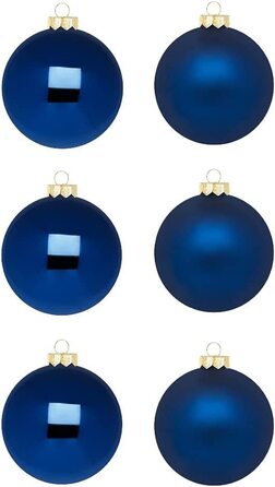 Інге скляні різдвяні кулі / красиві скляні ялинкові кулі / 30 куль в картонній коробці / ялинкові прикраси ялинкові прикраси ялинкові кулі (Темно-синій / темно-синій глянсовий / матовий)