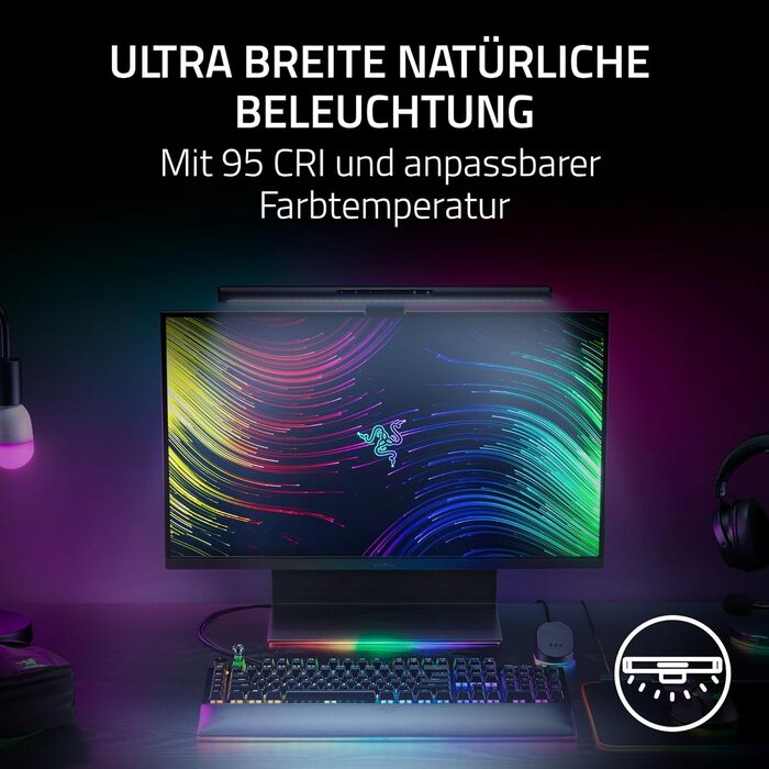 Razer Aether: Світлодіодна стрічка для монітора з RGB підсвічуванням - Чорний