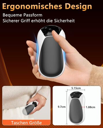 Електричні грілки для рук 2 шт. - Магнітні кишенькові грілки AI, перезаряджувані, 36 годин роботи, багаторазові, компактні грілки для дітей, чоловіків, жінок, білий екран