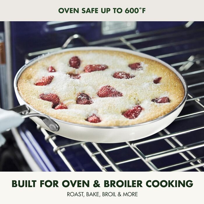 GreenPan Nova сковорода, 20.3 см, для індукційних плит, з алмазним покриттям, без PFOA та PFAS, нетоксичне керамічне антипригарне покриття, придатна для миття в посудомийній машині та духовці, сковорода для смаження, 20 см