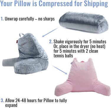 Крісло-мішок Canbygo для читання з підлокітниками, з піною з пам'яті, для читання, роботи та ігор, знімний чохол (Рожевий)