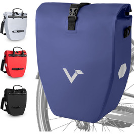 Велика та водонепроникна сумка для багажу - Об'єм наповнення - Велосипедна сумка для багажника зі світловідбивачами (світловідбиваюча, ) (20 л, синій)