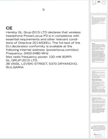 Накладні навушники PowerLocus Bluetooth, 50 годин, 4 режими еквалайзера, складні, мікрофон, Hi-Fi стерео, Чорний