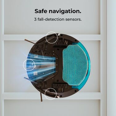 Робот-пилосос Cecotec Conga M10 з гіроскопічною навігацією та керуванням через додаток. Потужність 2000Pa, функція сушіння, 120 хвилин автономної роботи, датчики перешкод та 2 бічні щітки.