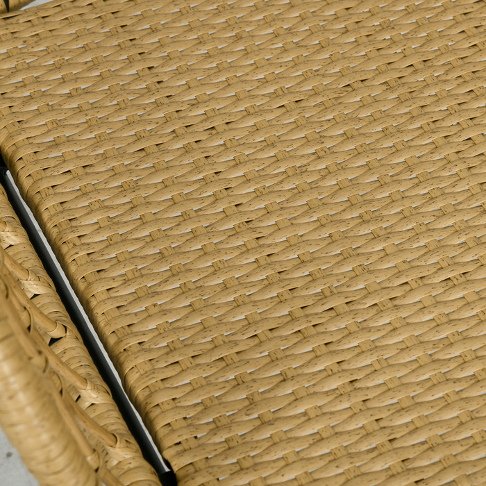 Набір садово-розслаблювальних меблів з ротангу, Lounge-Set, набір для відпочинку на відкритому повітрі, у стилі бохо, 5-ти частинний, розміри 145 x 70 x 78 см, кремовий + натуральний + чорний