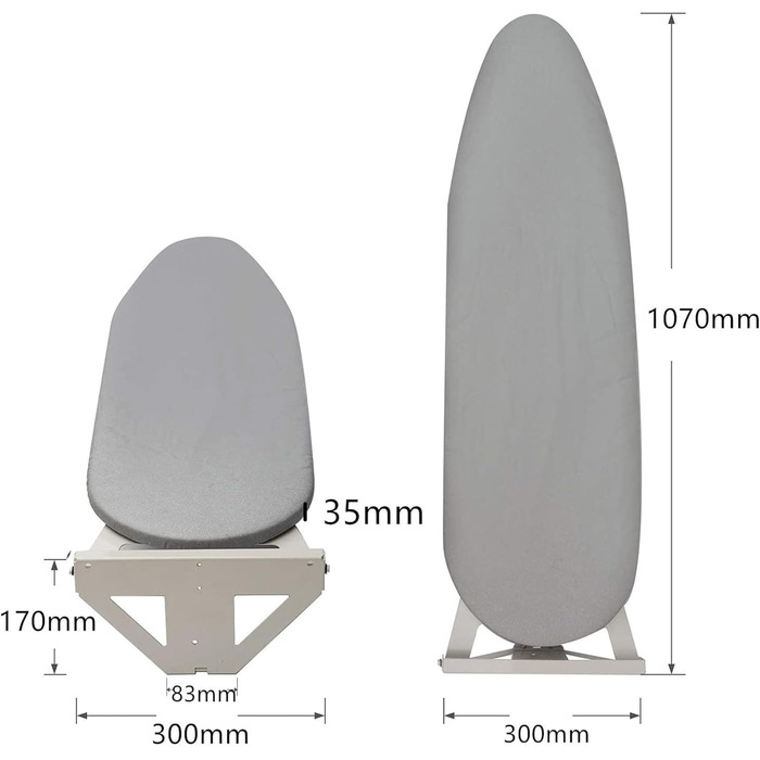 Настінна прасувальна дошка Uyoyous складна, регулюється по висоті, обертається на 180, економить місце, білий
