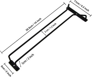 Тримач для келихів RedDreamer, 14 дюймів (2 шт.), чорний, для шафи, кухні, бару, нержавіюча сталь