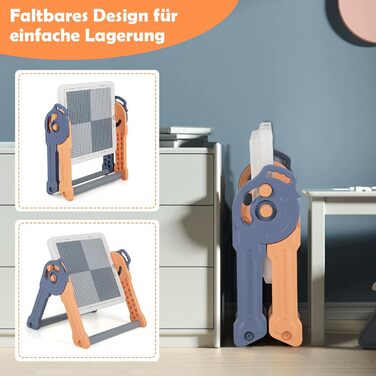 Набір DREAMADE 6-в-1 для дітей: стіл, стілець, дошка для малювання/конструктор, стіл з місцем для зберігання та 102 деталі. Для дітей від 3 років (Модель 1)