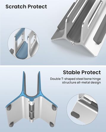 Підставка для ноутбука SODI вертикальна, автоматична, з алюмінію, для MacBook Pro/Air, ноутбуків, планшетів, телефонів (срібна)