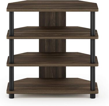 Тумба під телевізор Furinno, 4 полиці, дерево, чорний, 37x60x59 см (Columbia-Walnut/Black)