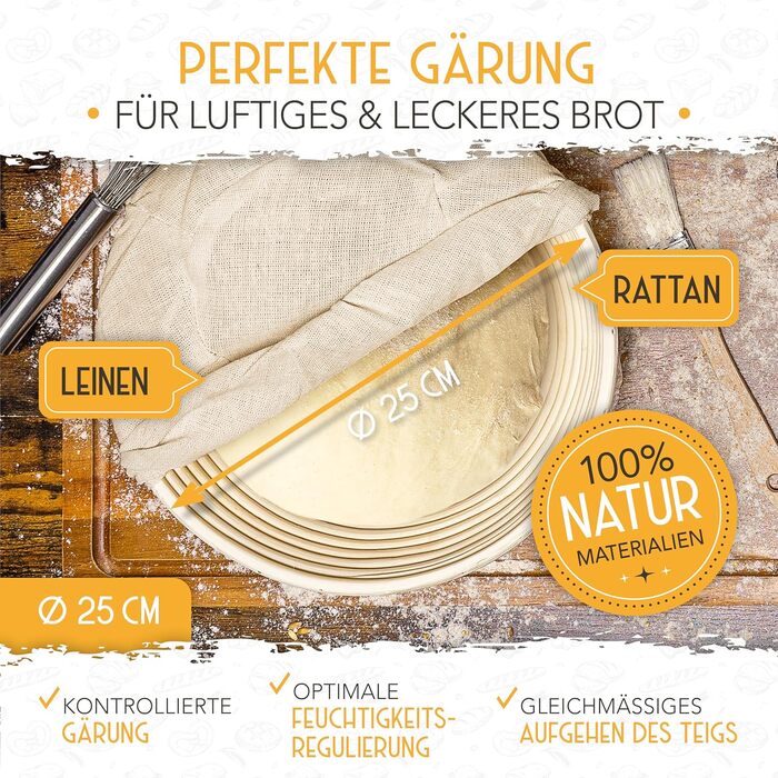 Набір для заквашування хліба Krustenzauber: 2 гнізда для бродіння, 600 мл закваски, аксесуари для випічки