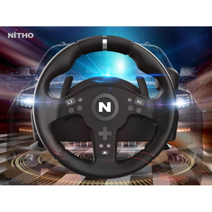 Гоночний кермо NITHО Drive Pro V200 з педалями та перемикачем швидкостей для PC, PS4, PS5, Xbox One, Xbox Series X/S, Windows - 270° з вібрацією