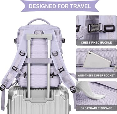 Дорожній рюкзак SZLX 30х16х45 см фіолетовий