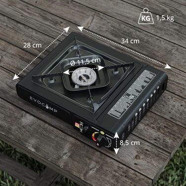 Газовий намет 1-flammig з Piezozündung, туристичний газовий балончик MSF-1a 227 g, туристичний намет з кейсом - ідеально для відпочинку на природі (1-flammiger газовий балончик + 4 газових картриджів)