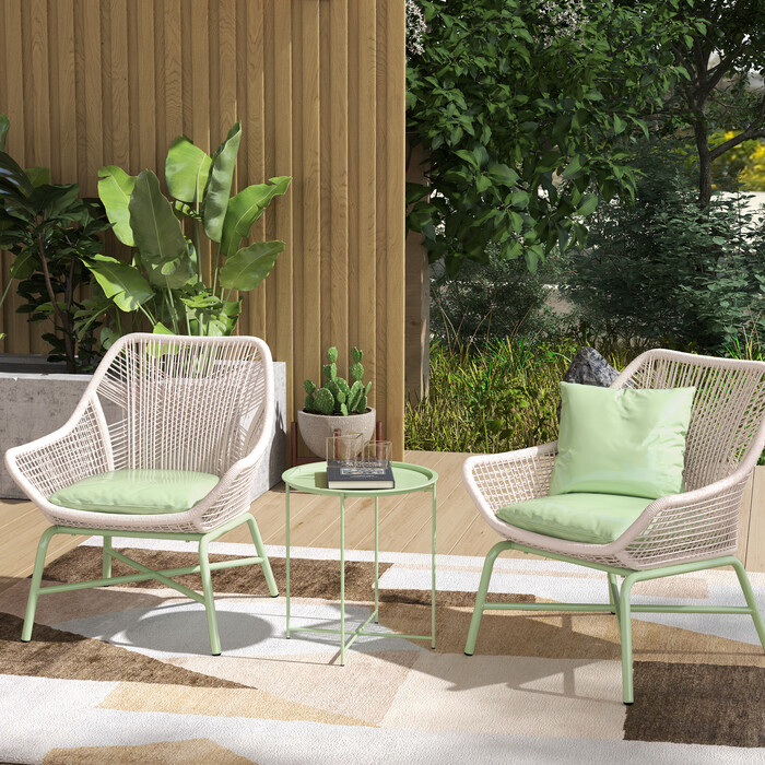 Outsunny Side Table Складаний садовий стіл Ø46 x 50 см Круглий стійкий до погодних умов балконний стіл зі складними ніжками столу Кемпінговий стіл Розкладний стіл Журнальний столик для вітальні, офісу, на вулиці, в приміщенні, зелений