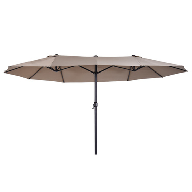 Подвійна парасолька Outsunny Parasol Market з ручною рукояткою овальна 460 x 270 x 240 см в Hellkaffee для саду та патіо