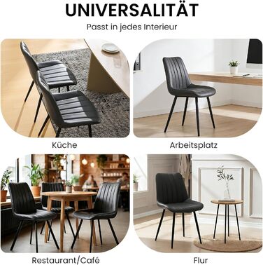 Набір обідніх стільців CLIPOP - 4 шт. з штучної шкіри, зелені, для кухні та вітальні